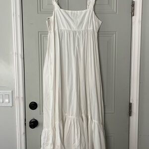 Free People Cream White Maxi Dress with Ruffled Straps